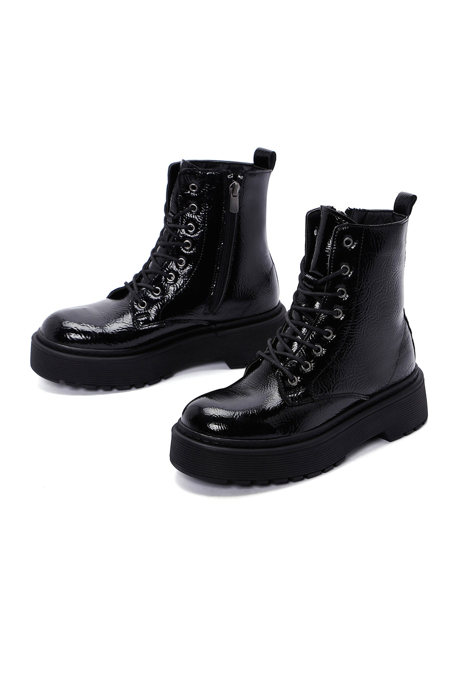 Women's Black Patent Leather Boots