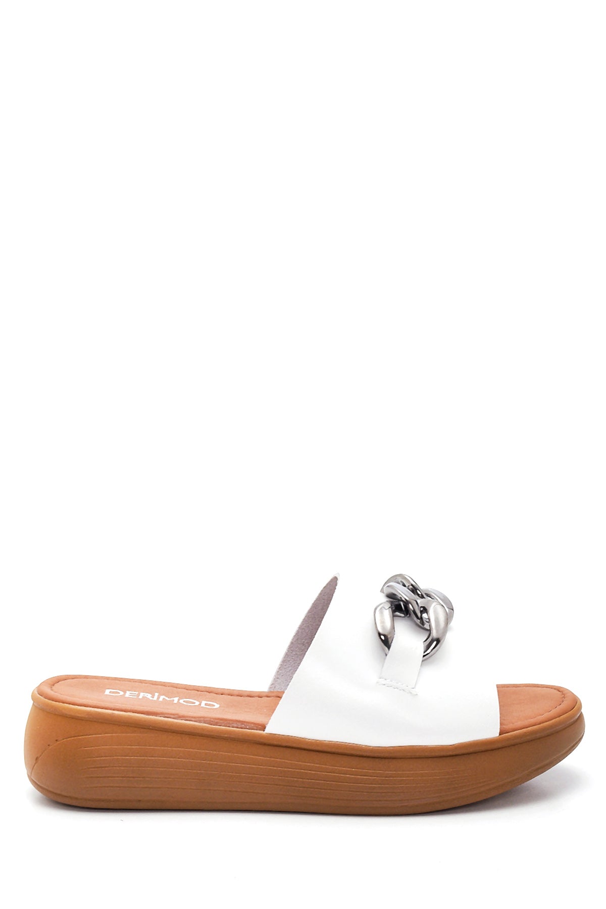 Women's Leather Chain Slippers 22SFD331418 | Derimod