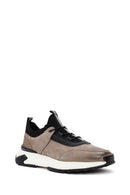 Men's Mink Lace-Up Nubuck Leather Casual Sneaker | Derimod