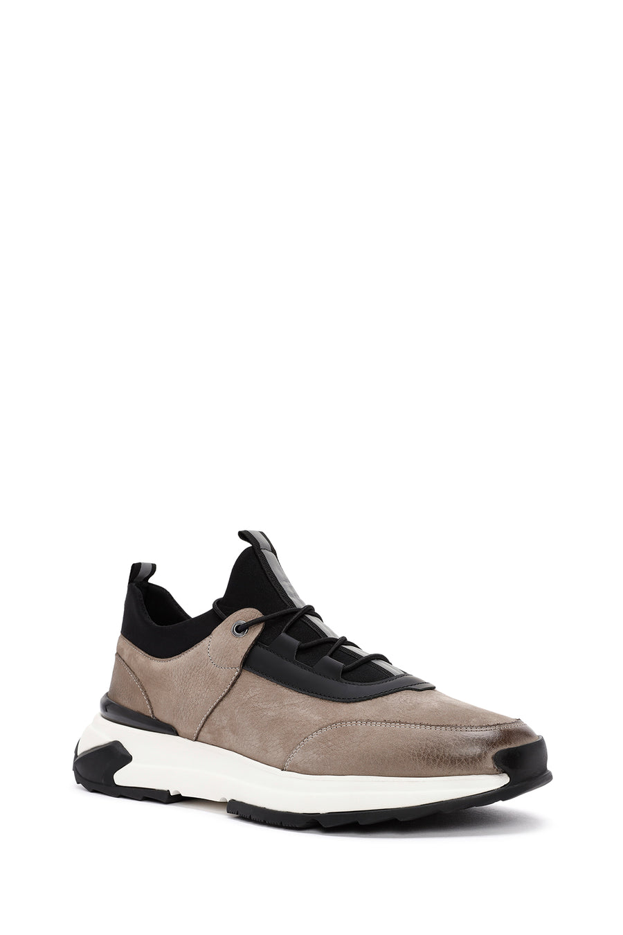 Men's Mink Lace-Up Nubuck Leather Casual Sneaker