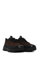Male Brown Lace-Up Thick-Soled Leather Casual Sneaker | Derimod
