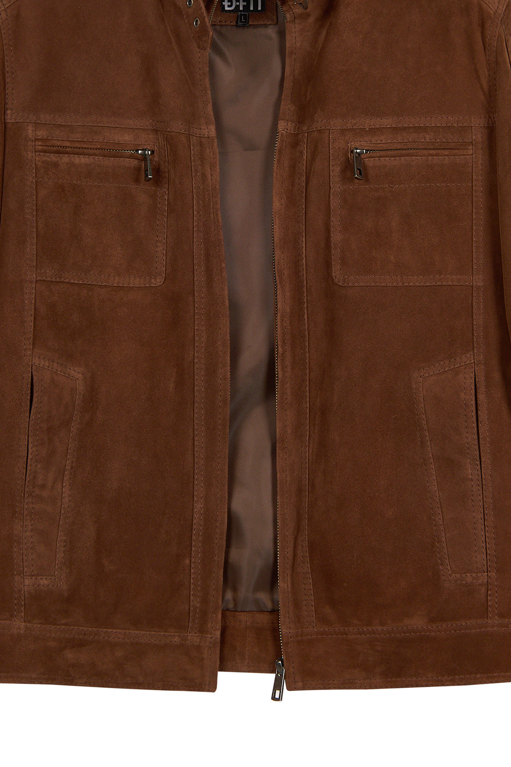 Wade Erkek Kahverengi Slim-Fit Süet Deri Ceket