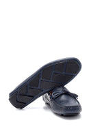 Men's Navy Blue Leather Casual Loafer | Derimod