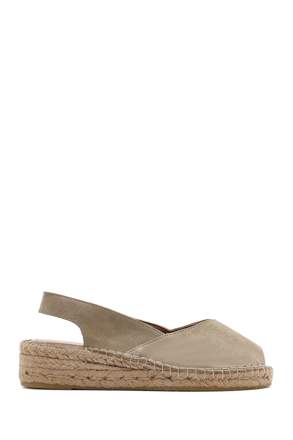 Kadın Bej Süet Espadril Sandalet 25SFD206710 | Derimod