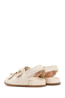 Woman Beige Straw Sandals | Derimod