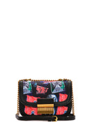 Women's Black Long Strap Printed Crossbody Bag | Derimod
