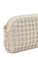 Woman Cream Long Braided Crossbody Bag with Long Chain Strap | Derimod