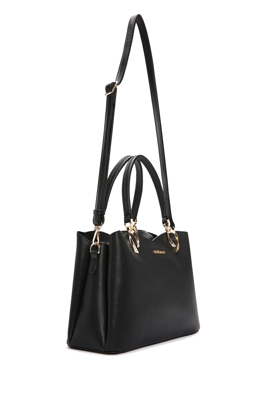 Woman Black Long-Strap Shoulder Bag