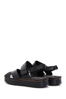 Women's Black Ankle Strap Leather Comfort Sandals | Derimod