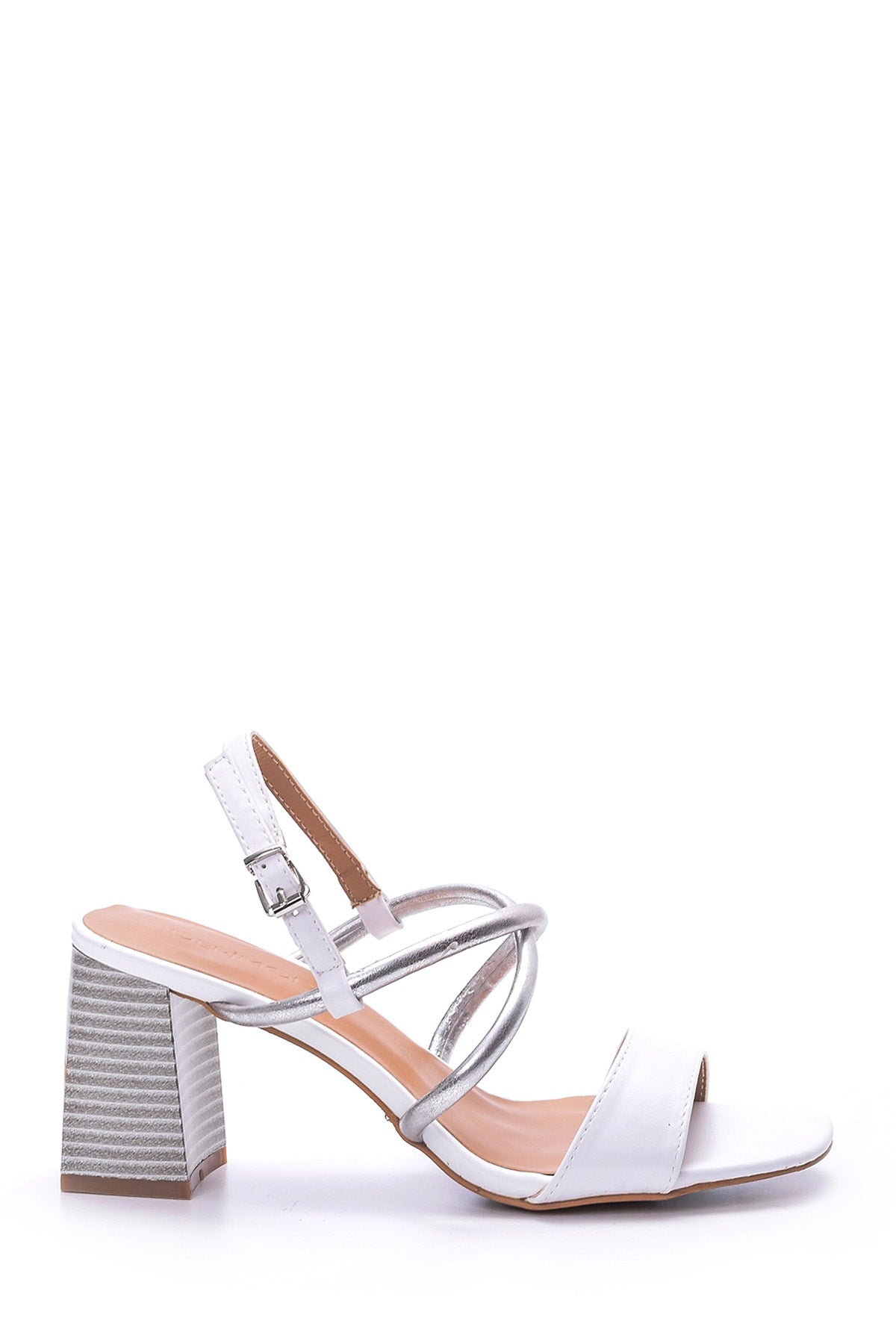 Women's Silver Detailed Heeled Shoes 19SFE276714 | Derimod