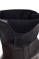 Woman Black Thick-Heeled Leather Cowboy Boots | Derimod