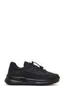 Men's Black Thick-Soled Leather Sneaker | Derimod