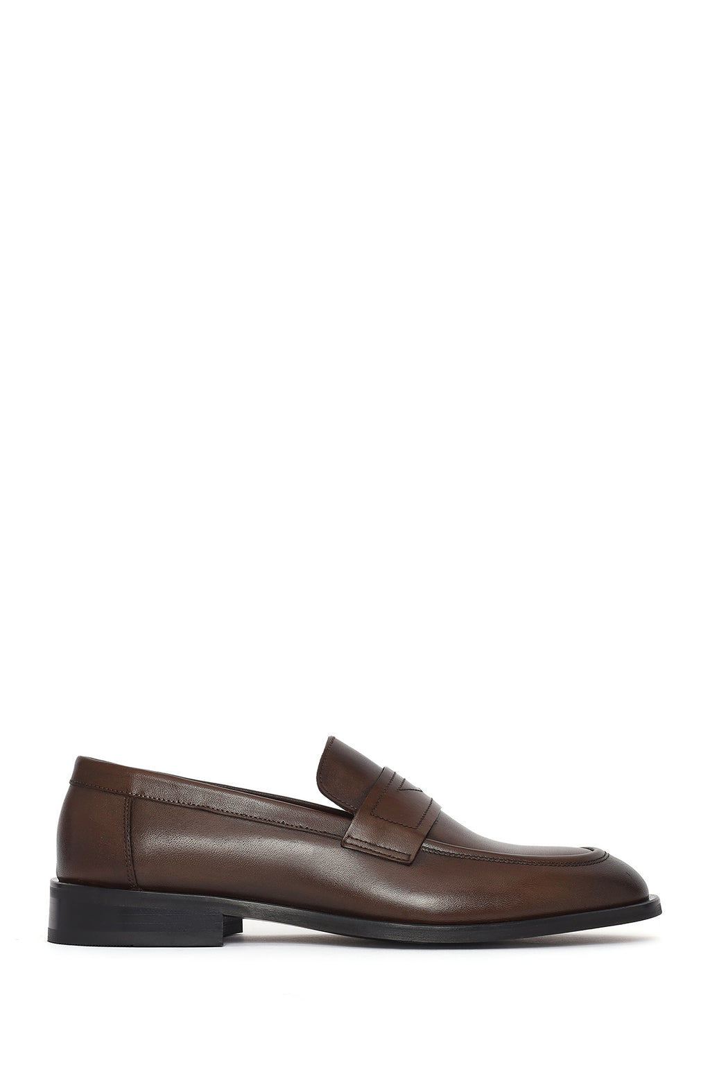 Erkek Kahverengi Deri Klasik Loafer