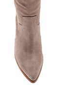 Women's Suede Leather Heeled Cowboy Boots | Derimod
