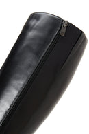 Women's Black Leather High Heel Boots | Derimod