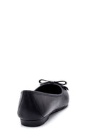 Women's Leather Bow Ballerina Ballet | Derimod