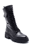 Women's Leather Pocket Detailed Long Boots | Derimod