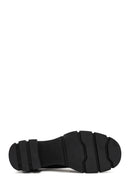 Women's Black Lace-Up Thick Heel Leather Masculine Classic Shoes | Derimod