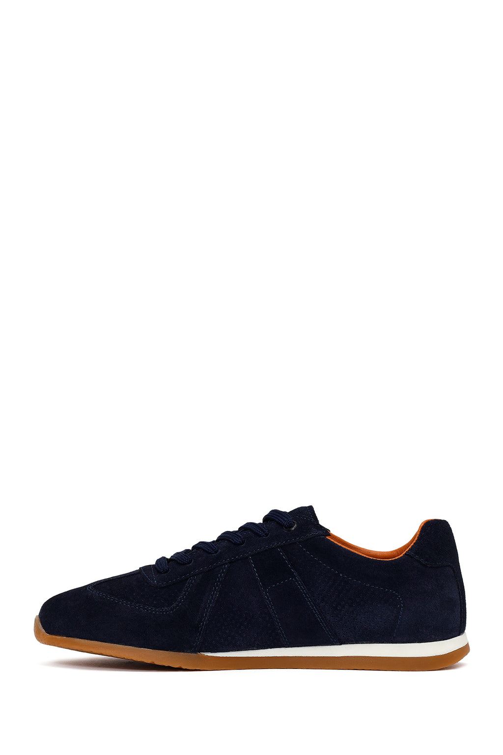 Erkek Lacivert Bağcıklı Süet Deri Sneaker