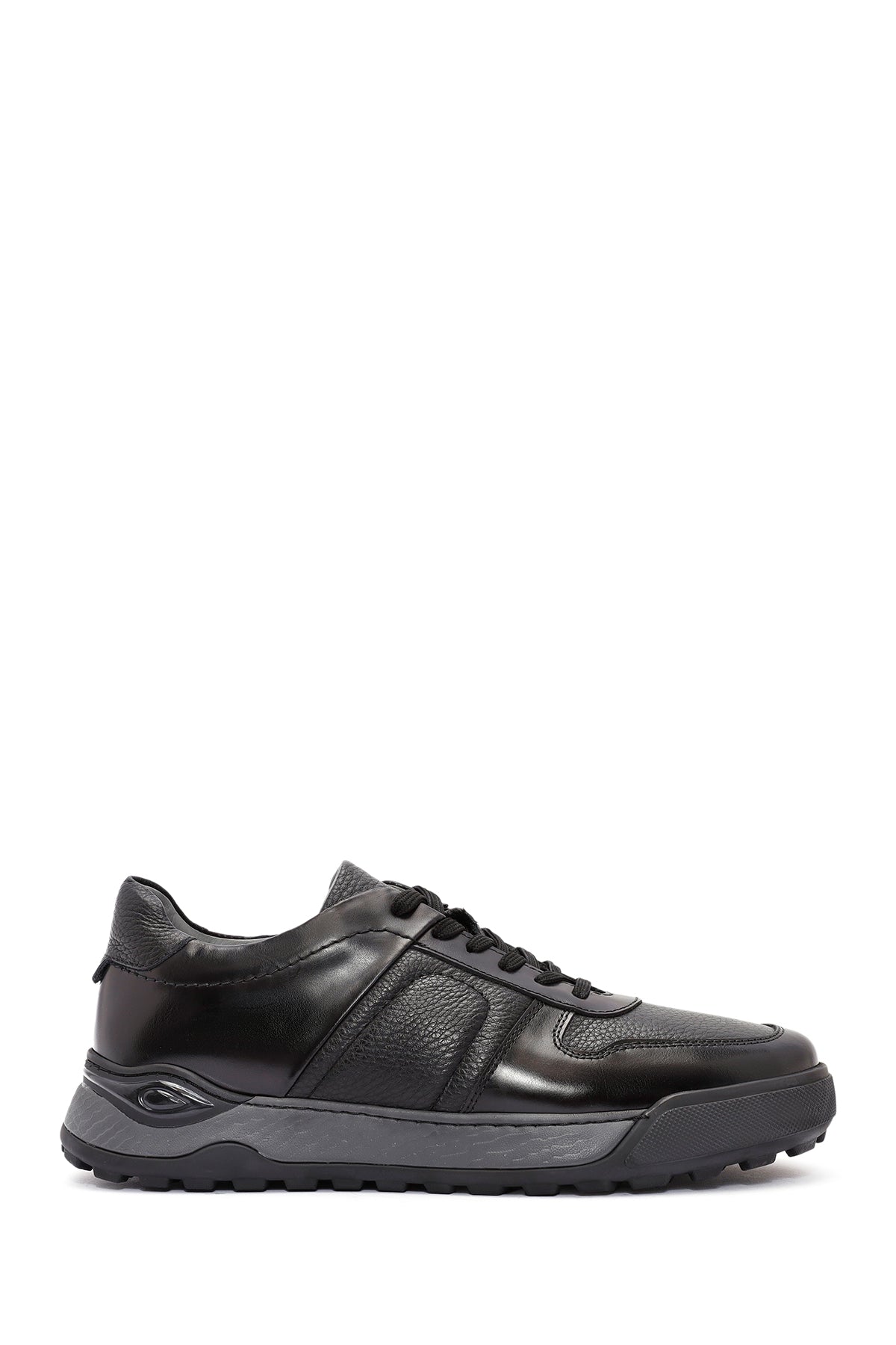 Erkek Siyah Bağcıklı Deri Casual Sneaker 24WFD722614 | Derimod
