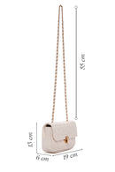 Women's Cream Long Strap Quilted Crossbody Bag | Derimod