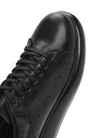 Men's Black Lace-up Thick-Sole Leather Sneaker | Derimod