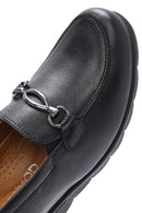 Kadın Siyah Tokalı Dolgu Topuklu Deri Comfort Loafer | Derimod