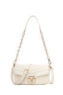 Woman Cream Long-Strap Quilted Mini Crossbody Bag | Derimod