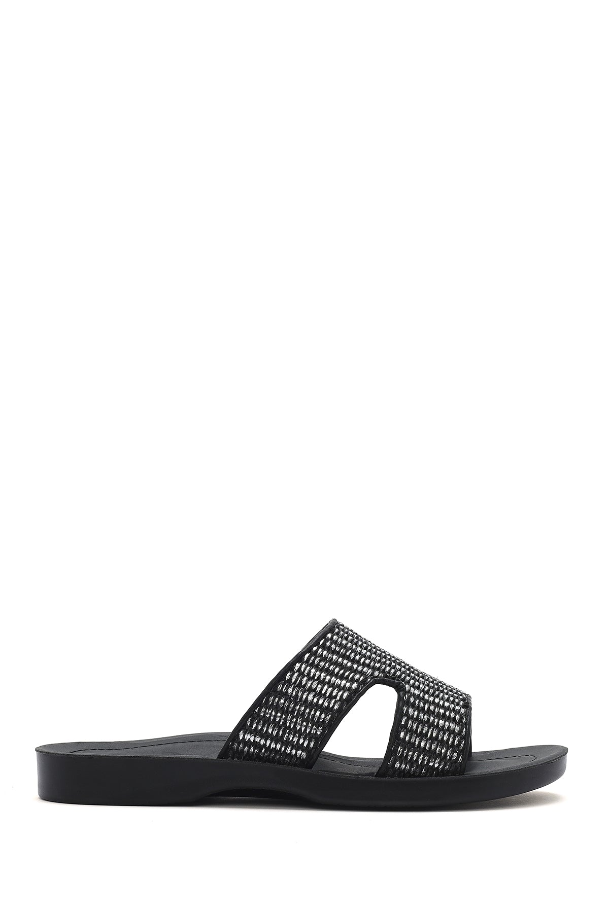 Women's Black Straw Slippers 25SFE4636M7 | Derimod