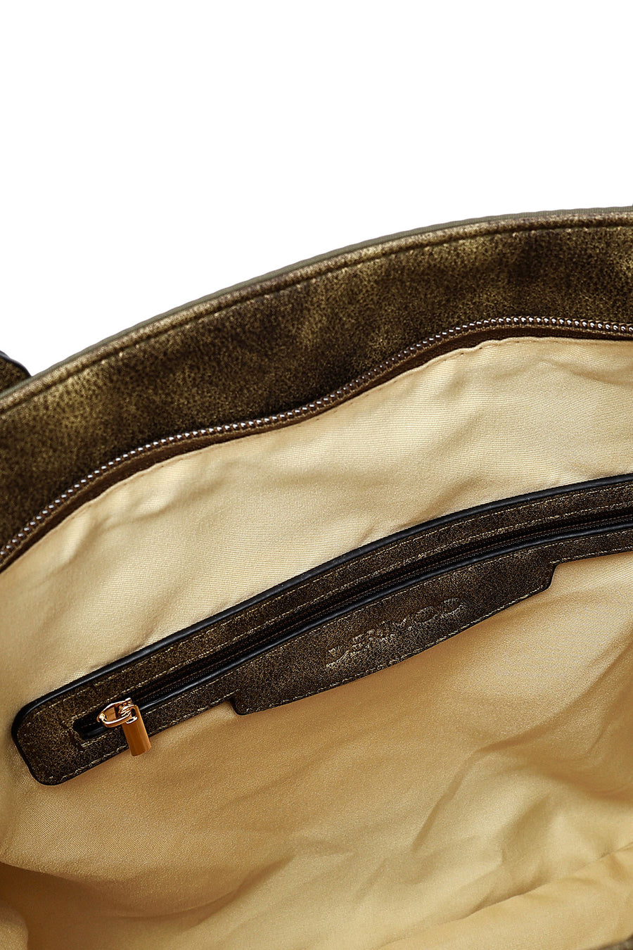 Woman Khaki Long-Strap Fabric Shoulder Bag
