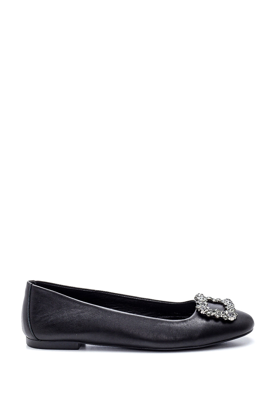 Women's Leather Stone Ballerinas 21WFD270918 | Derimod
