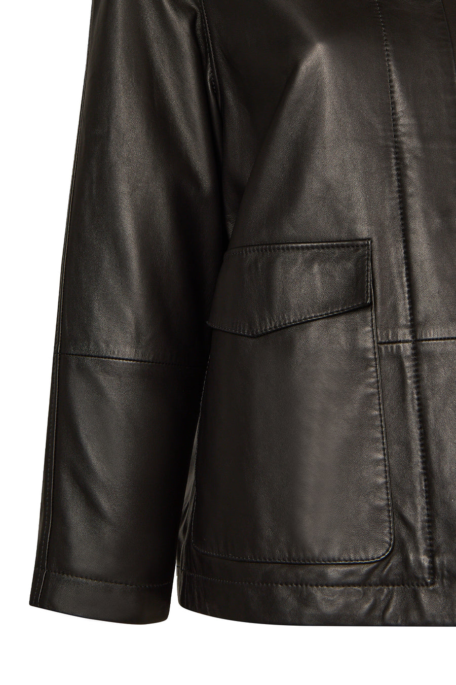 Florida-X Woman Black A-Line Leather Jacket