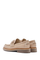 Kadın Bej Deri Maskülen Loafer | Derimod