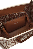 Women's Camel Long Strap Patterned Fabric Shoulder Bag | Derimod