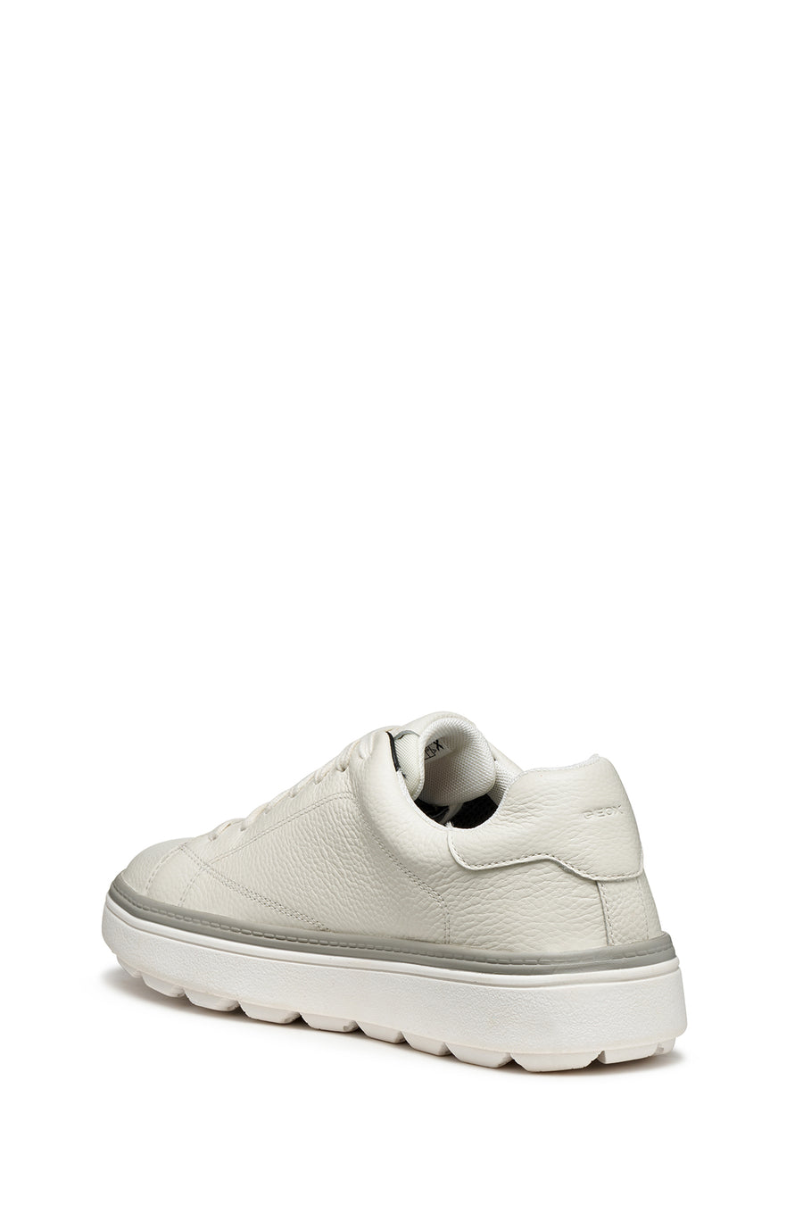 Geox Men White U Spherica Ecub-1.1 B Abx Lace-up Leather Sneaker
