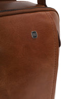 Male Brown Mini Leather Handbag | Derimod
