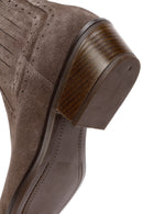 Women's Mink Suede Leather Cowboy Boots | Derimod