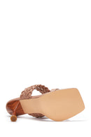 Women's Beige Knitted Heeled Slippers | Derimod