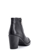 Women's Zippered Heeled Leather Boots | Derimod