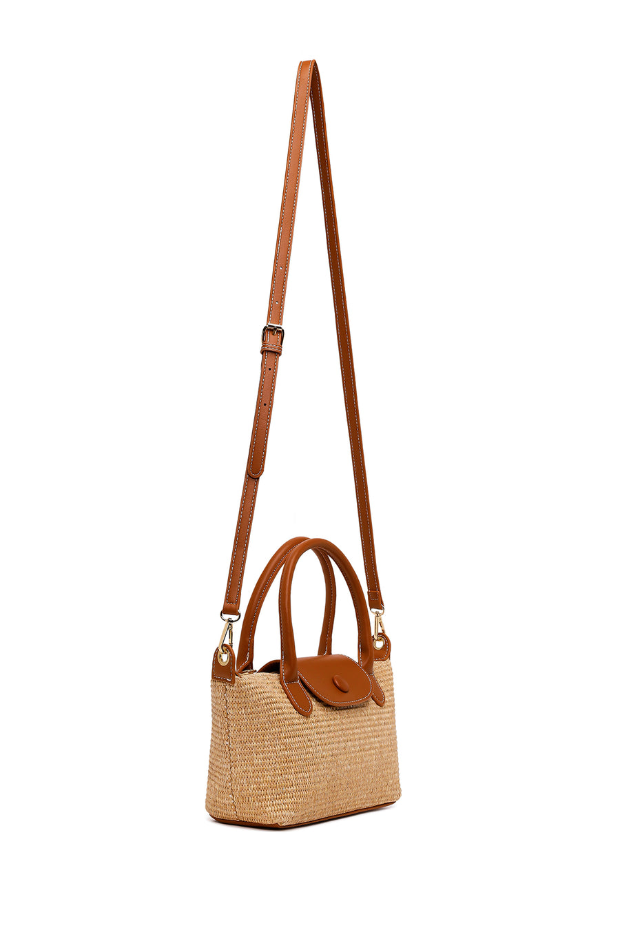Woman Taba Long-Strap Wicker Mini Shoulder Bag