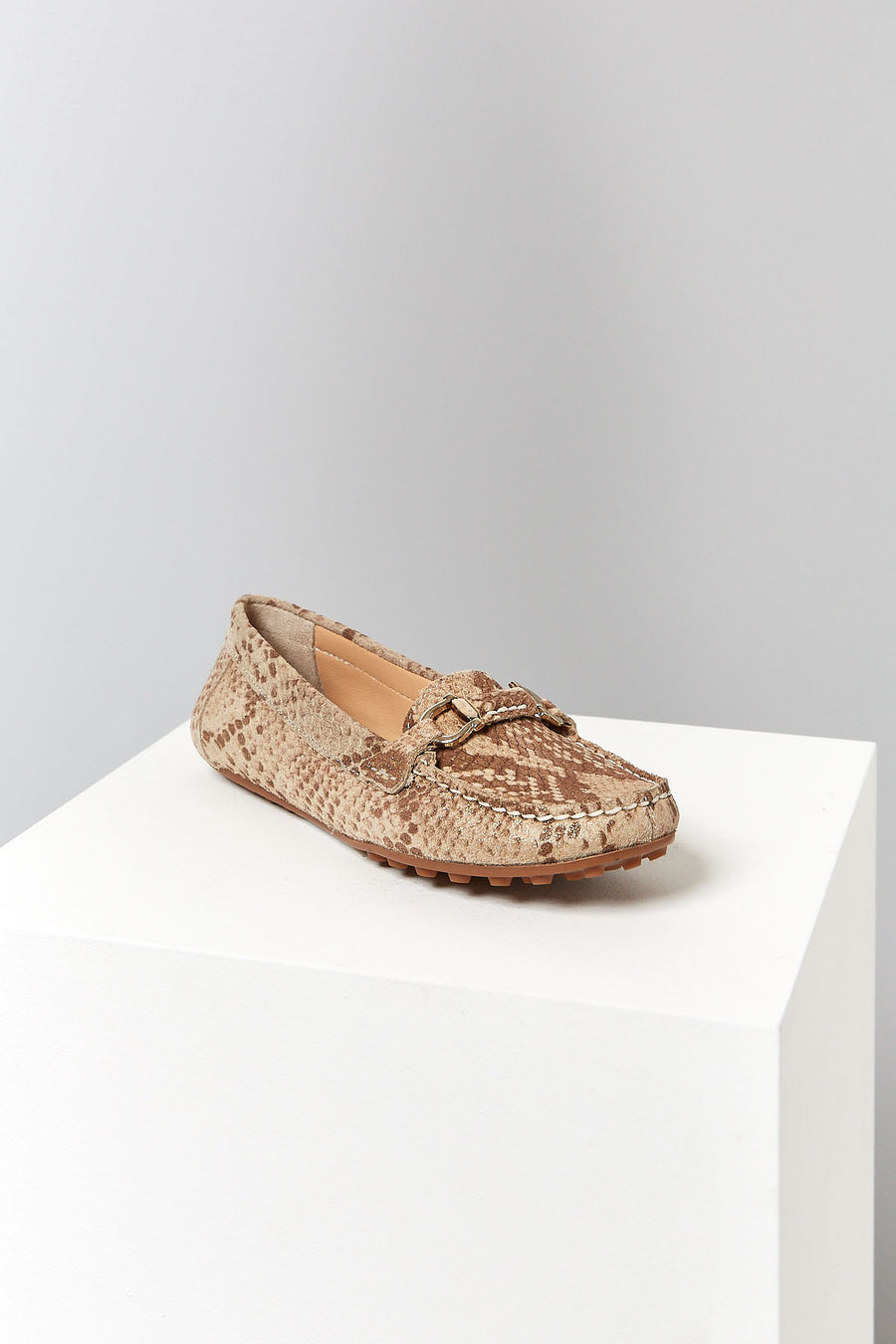 Snake Patterned Women's Leather Loafer