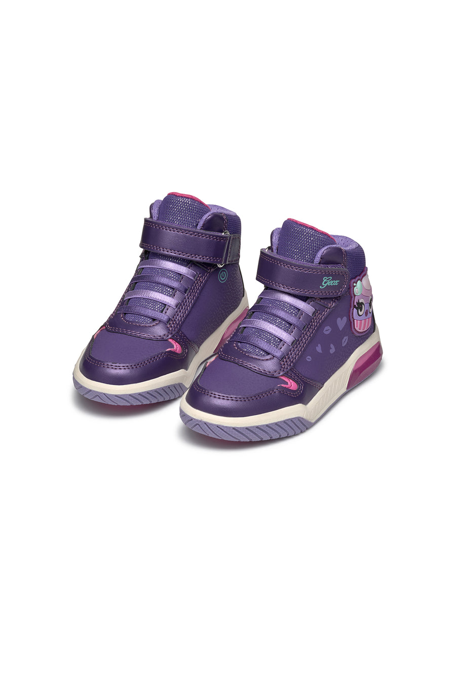 Geox Girls Purple Girl Lace-Up Ankle Sneakers