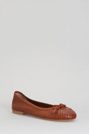 Tan Women's Leather Ballerinas | Derimod