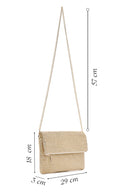 Women's Beige Chain Strap Woven Clutch Bag | Derimod