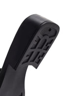 Women's Black Leather Slippers | Derimod
