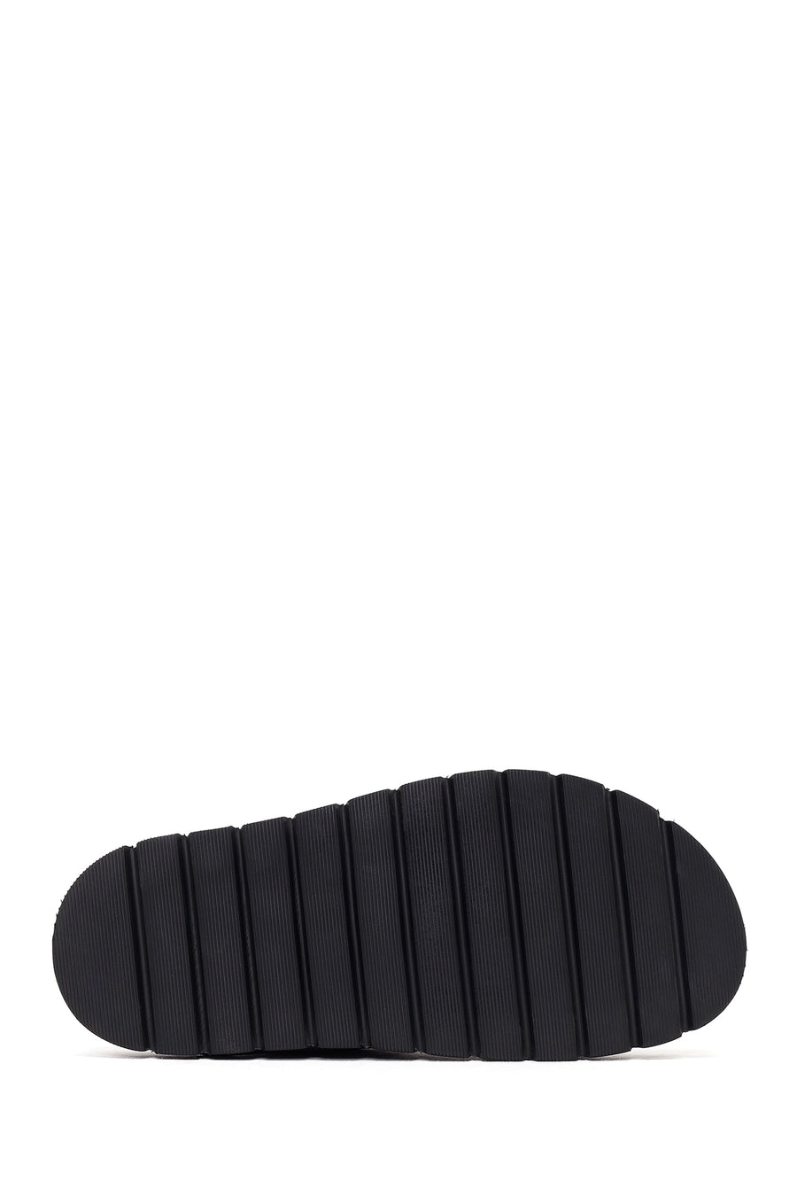 Men's Brown Patterned Leather Slippers