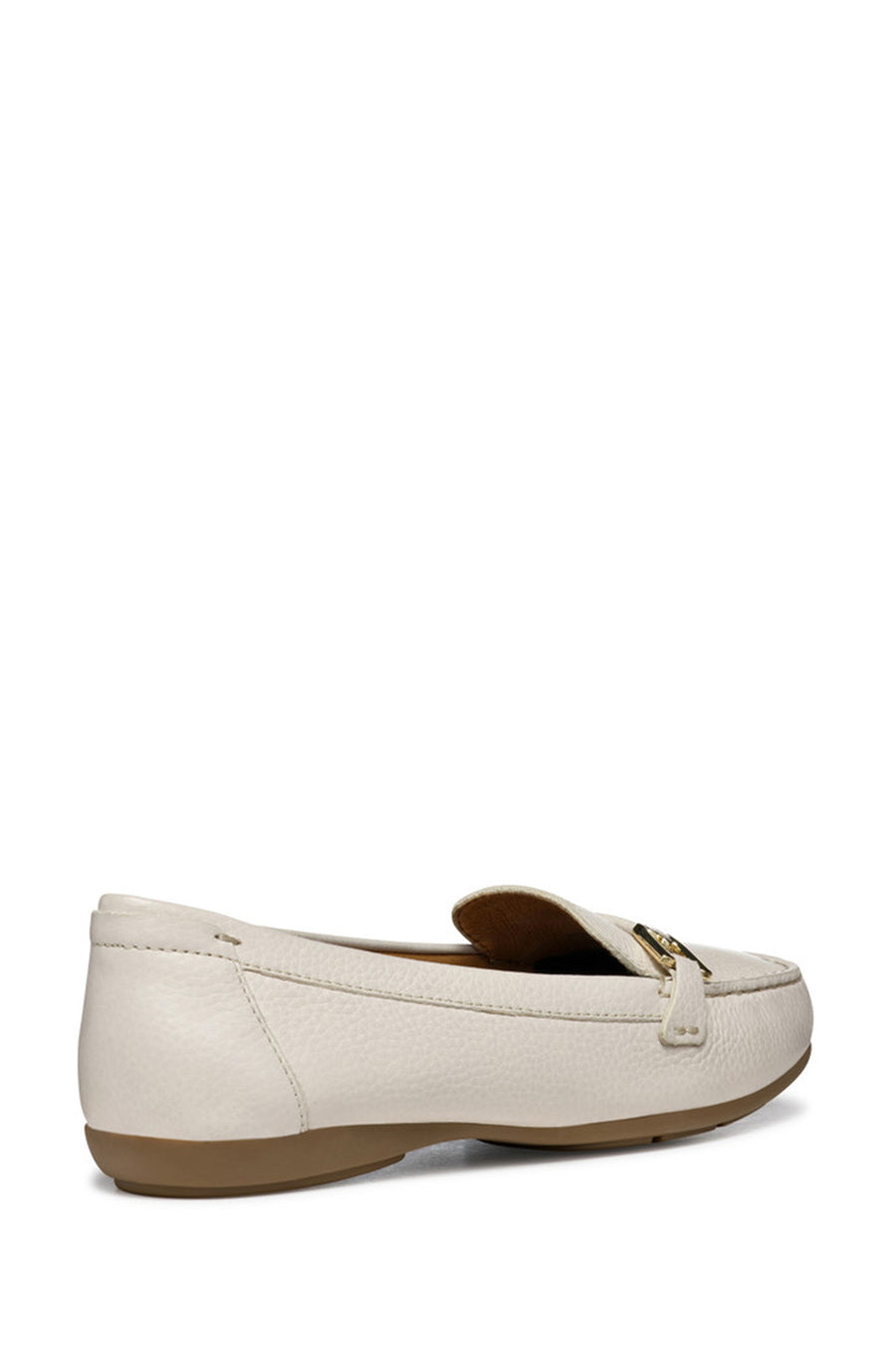 Geox Women Beige Annytah Moc Buckle Leather Loafer