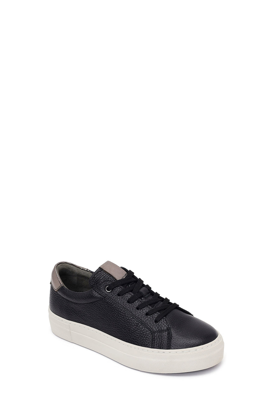 Woman Black Lace-Up Leather Sneaker