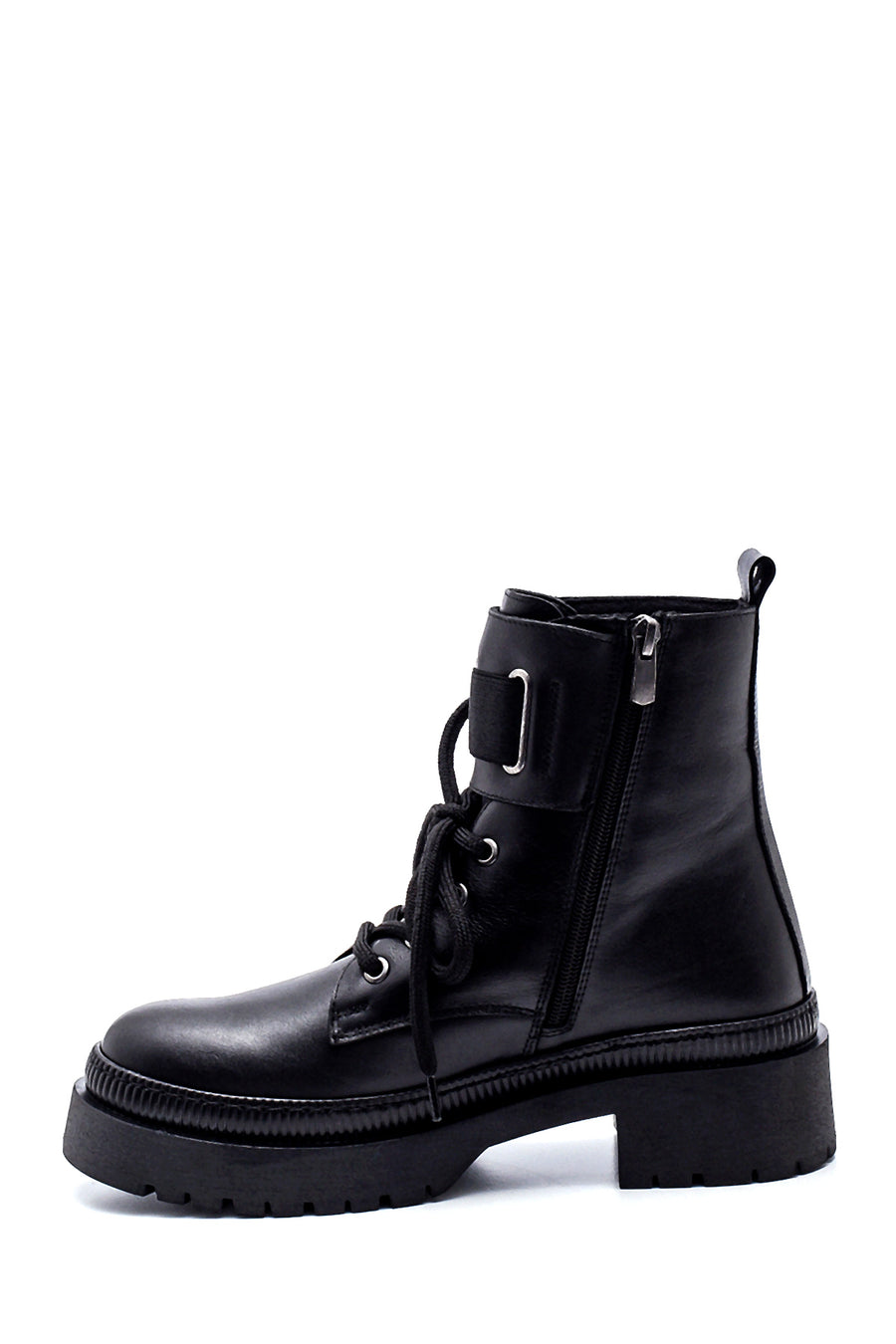 Women's Zippered Leather Boots