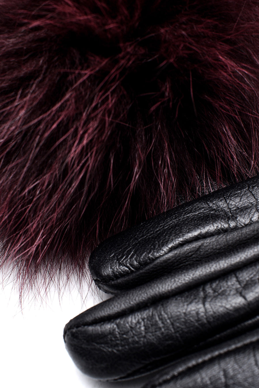 Women's Leather Fur Gloves